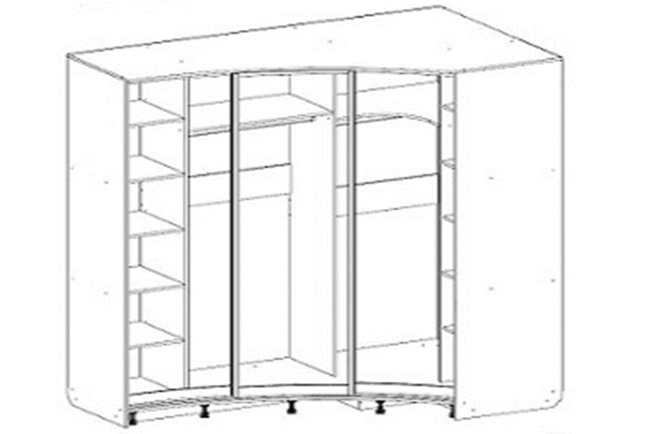 Радиусный шкаф-купе арт.15 пластик